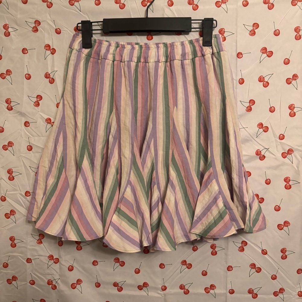 Current Air Pastel Striped Skater Skirt